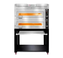 Bakery & confectionery oven incl. hood & base - inner insulation made of rock wool & refractory stone | 2x 7,5 kw, 3nac | 400v