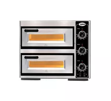 Pizzaoven electric - 1+1x ø39cm | 5,25 kw,3nac | 400v - stainless steel 2 decks