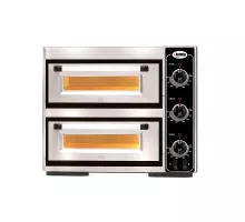 Pizzaoven electric - 4+4x ø25cm | 6 kw, 3nac | 400v - stainless steel 2 decks
