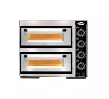 Pizzaoven electric -4+4x ø25cm | 8 kw, 3nac | 400v - stainless steel 2 decks