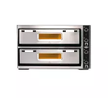 Pizzaoven - electric - 6+6x ø30cm | 12 kw, 3nac | 400v - stainless steel 2 decks