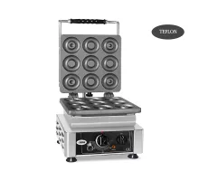 Vafeļu panna Donato - 1x (9x 8cm x 1,4cm/2,8cm) - maināma cepšanas plāksne ļoti viegli saliekama - 50° līdz 300°c - viegla tīrīšana