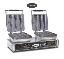 Bruxelles waffle iron - 6x (23 x 6 x 2,4cm) - interchangeable baking plate very easy to assembly - 50° to 300°c - easy cleaning