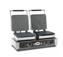 Waffle iron gelato - 2x (23 x 23cm) - interchangeable baking plate very easy to assembly - 50° to 300°c - easy cleaning
