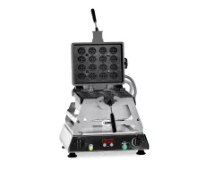 Waffle iron rondo - 2x (10.8 x 17.4 x 1.4cm) - interchangeable cast iron baking plate - 180° rotatable - 50° to 300°c - stainless steel housing - with timer