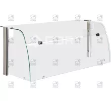 1-tier single curved glass gantry, front and 2 sides glass, 1492x460x444 mm