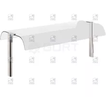 1-tier double curved glass gantry, 1172x511x444 mm