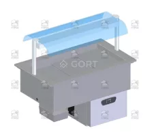 Refrigerated blown air well, integrated control panel 3, 1200x700x720 mm, Series 700