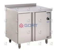 Siltuma skapis ar verams dubults durvis un plaukts or GN 2/1 container runners, 900x600x850 mm