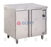 Проходной тепловой шкаф с распашной двойной дверца и полка or GN 2/1 container runners, 900x600x850 mm