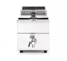 Indukcijas friteris ar izteces krānu, 8 l, 8L, Gaiši pelēks, 230V/3500W, 288x619x(H)408mm, 215012