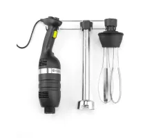 Komplekts: Rokas blenderis 350 ar maināmu ātrumu + putotājs + pie sienas stiprināms pakaramais, Kitchen Line, Melns, 230V/350W, ø100x110mm