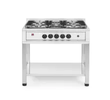 Gāzes plīts - 5 degļi, ar atvērtu rāmi, Kitchen Line, 14,3kW, 900x640x(H)910mm, 