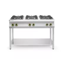 Gāzes plīts, 6 degļi, ar atvērtu statīvu, Kitchen Line, 28,5kW, 1200x700x(H)900mm, 226094