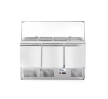 3-durvju aukstumgalds ar stikla vitrīnu saladetta, Arktic, 254L, 230V/310W, 700x1365x(H)1300mm