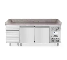 Aukstuma galds picas veidošanai ar granīta virsmu, 2 durvis, 7 atvilktnes, Arktic, 250L, 230V/250W, 2020x802x(H)1000mm, 