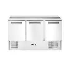 3-durvju atdzesēta salātu darba virsma ar paceļamu vāku, Arktic, 368L, 230V/155W, 1365x700x(H)860mm
