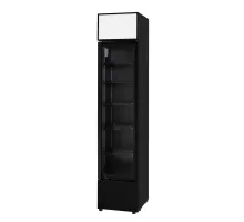Dzesēšanas vitrīna SLIM, Arktic, Augšējā uzlika ar LED apgaismojumu, 133L, Melns, 230V/200W, 390x475x(H)1880mm