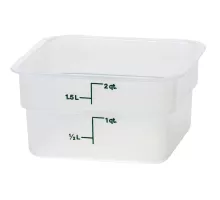Caurspīdīgs polipropilēna pārtikas trauks CamSquare, Cambro, 1,9 l, 1,9L, Caurspīdīgs, 185x185x(H)100mm