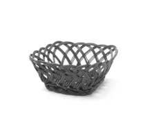 Baskets with woven sides, square, Black, 190x190x(H)80mm, 426227