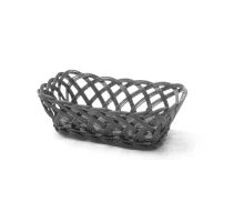 Baskets with woven sides, rectangular, Black, 225x150x(H)65mm, 