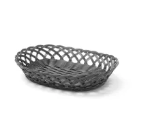 Baskets with woven sides, oval, Black, 320x230x(H)55mm, 
