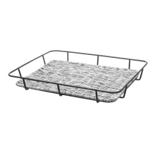 Bakery basket with stainless steel rim, Light grey, 400x300x(H)50mm, 