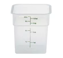 Caurspīdīgs polipropilēna pārtikas trauks CamSquare, Cambro, 3,8 l, 3,8L, 185x185x(H)187mm