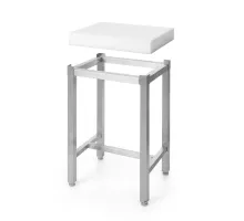 Polyethylene butcher block with base, set, White, 500x400x(H)800mm, 