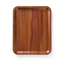Serving tray, rectangular, non-slip, laminated, Mahogany, 460x360mm, 