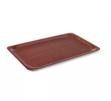 Serving tray, rectangular, non-slip, laminated, Mahogany, 430x610mm, 