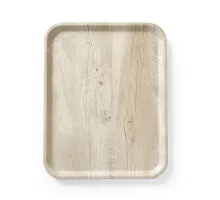 Serving tray with melamine laminate, non slip, with wood design, Wood light, 330x430mm, 