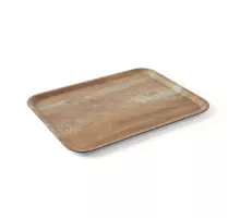 Serving tray with melamine laminate, non slip, with wood design, Wood, 370x530mm, 