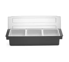 Bārmeņa sastāvdaļu kastīte – 3 ieliktņi, Bar up, Melns, 480x150x(H)100mm