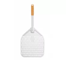 Kvadrātveida perforēta picas liekšķere ar īsu rokturi, 300x660mm