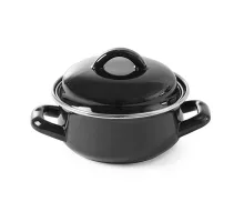 Katls zupām un mērcēm - ar vāku, melns, 0,65L, ø135x(H)110mm, 