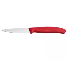 Гладкий нож для овощей, Victorinox, красный, (L)190 мм