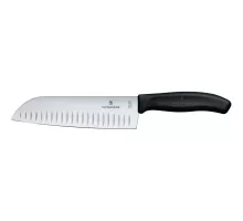 Нож Сантоку с кромкой Granton, Victorinox, черный, (L)298 мм