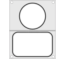 Matrica metināšanas iekārtai, 2 tvertnes: 1x 178x113 mm + 1x ø115 mm