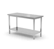 Central work table heavy duty with shelf, 600 mm deep, Kitchen Line, 800x600x(H)850mm