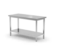 Central work table heavy duty with shelf, 700 mm deep, Kitchen Line, 1400x700x(H)850mm, 