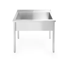 Vienas kameras galds ar mazgāšanas vannu Budget Line bez plāksnes – saliekams, dziļums – 600 mm, Budget Line, 800x600x(H)850mm