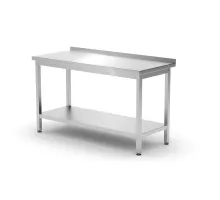 Стол настенный с полкой – на болтах, глубина 600 мм, Kitchen Line, 1400x600x(H)850мм