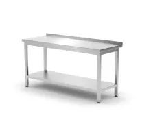 Стол настенный с полкой – на болтах, глубина 600 мм, Kitchen Line, 1600x600x(H)850мм