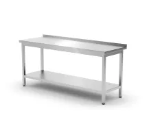 Стол настенный с полкой – на болтах, глубина 600 мм, Kitchen Line, 1800x600x(H)850мм