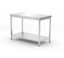 Central work table heavy duty with shelf, 600 mm deep, Kitchen Line, 1200x600x(H)850mm