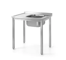 Izlietnes galds - metināts, dziļums 600 mm, Kitchen Line, 1000x600x(H)850mm