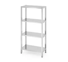 Стеллаж для хранения с 4 полными полками - на болтах, Kitchen Line, 800x400x(H)1800 мм