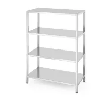 Стеллаж для хранения с 4 полными полками - на болтах, Kitchen Line, 1200x600x(H)1800 мм