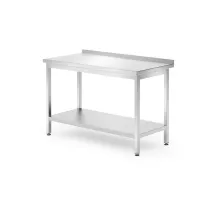 Sienas galds ar plauktu - skrūvējams, dziļums 700 mm, Kitchen Line, 1200x700x(H)850mm